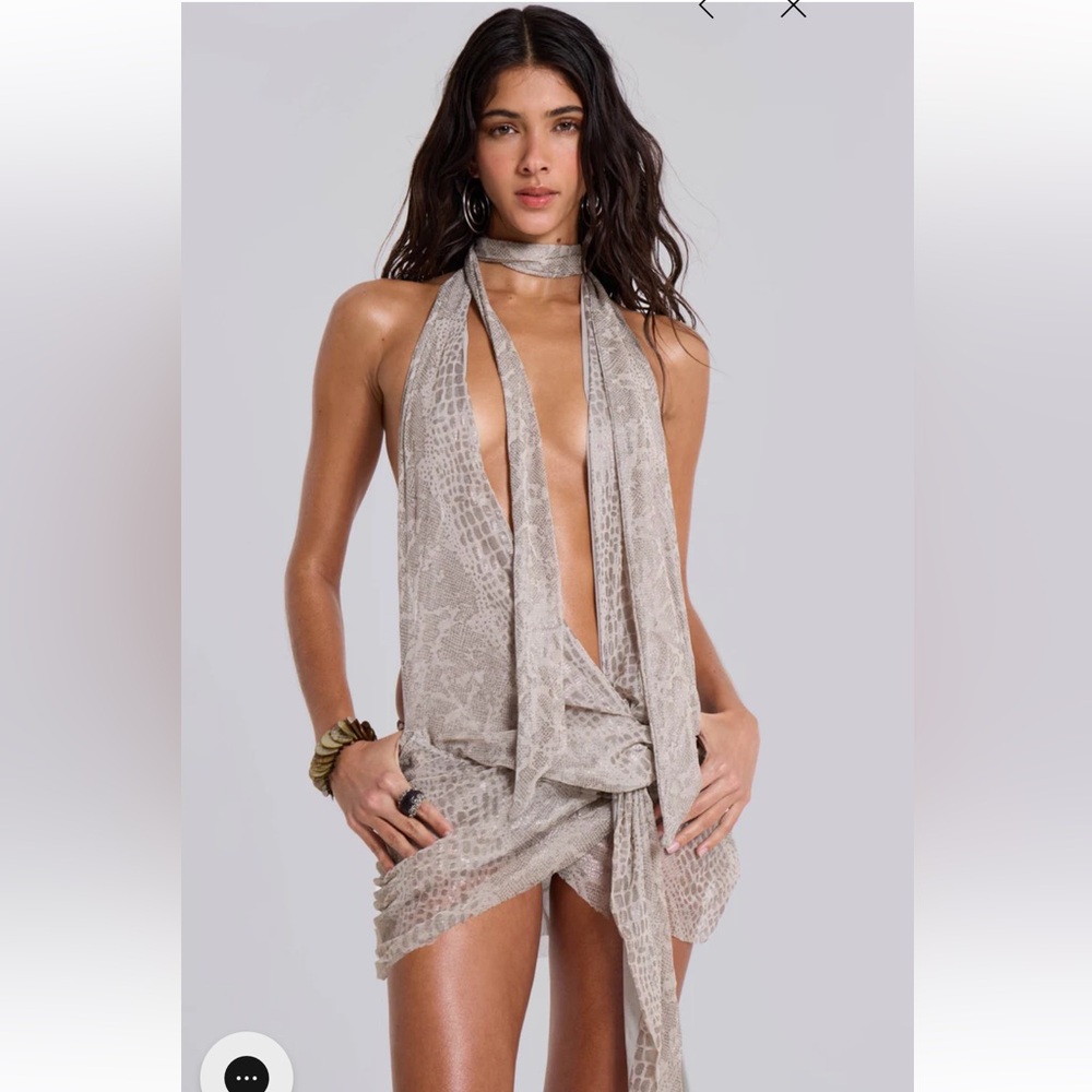 Snakeskin plunge dress 
Jaded London